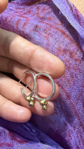 Brass Ball Drop Silver Hoops
