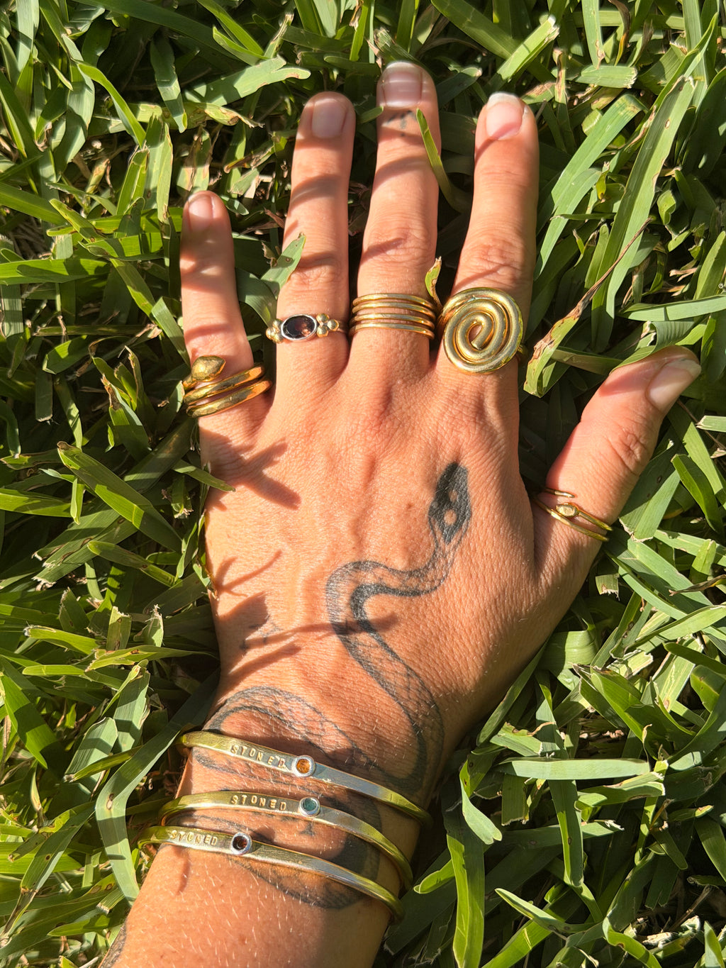 Brass Snake Ring Size 5.5