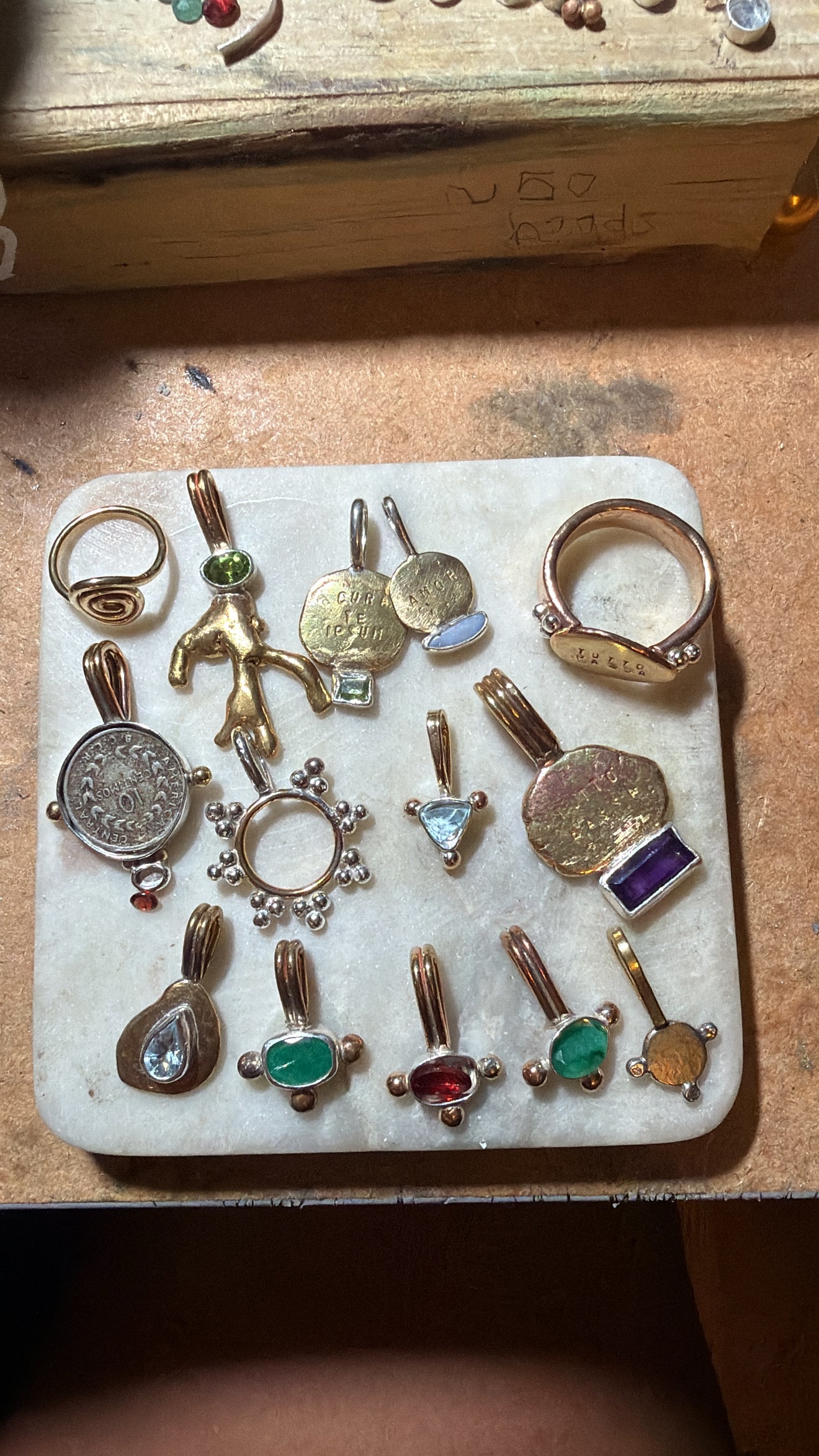 Mixed Metal Sun Pendant
