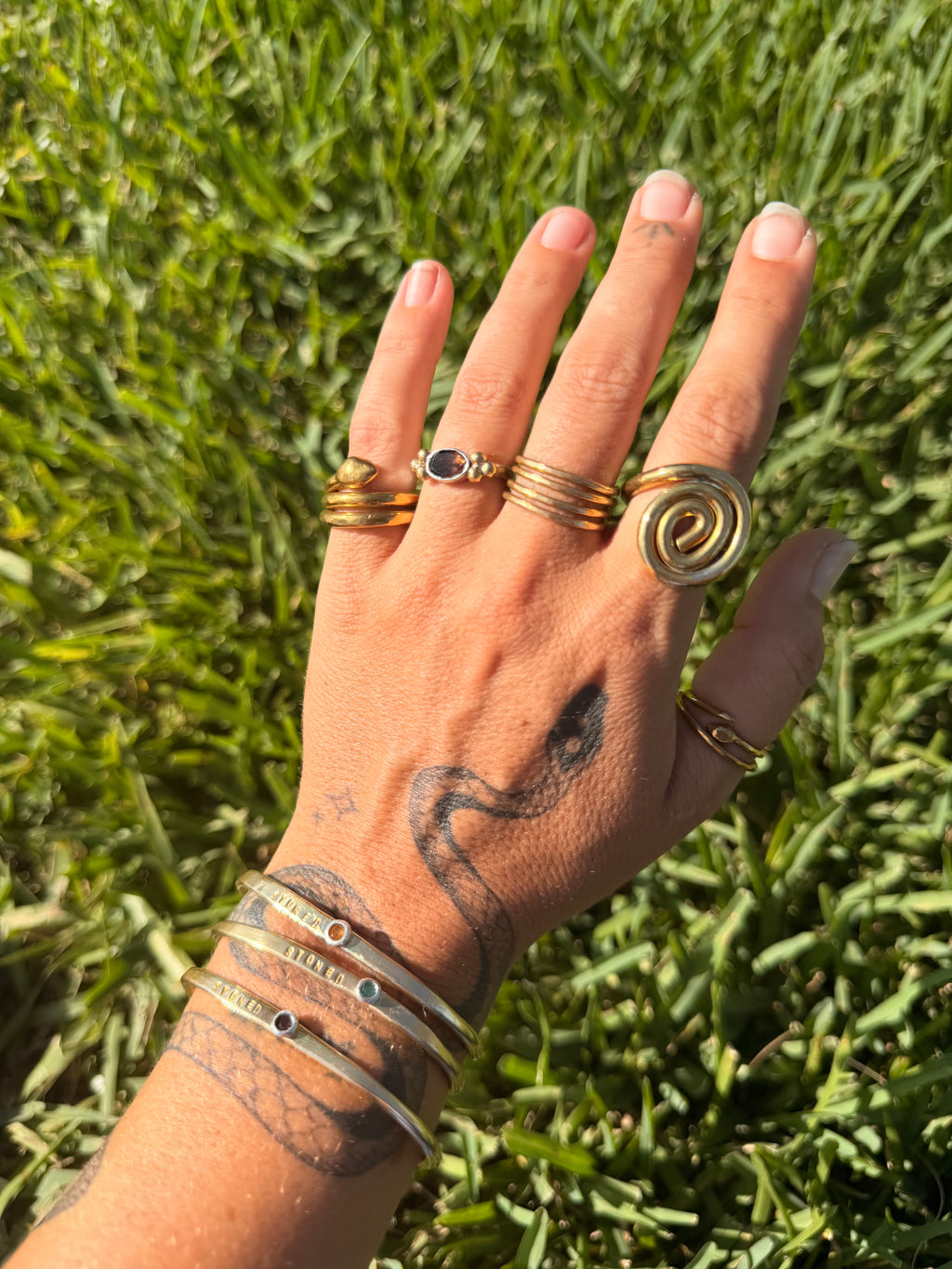 Brass Snake Ring Size 5.5