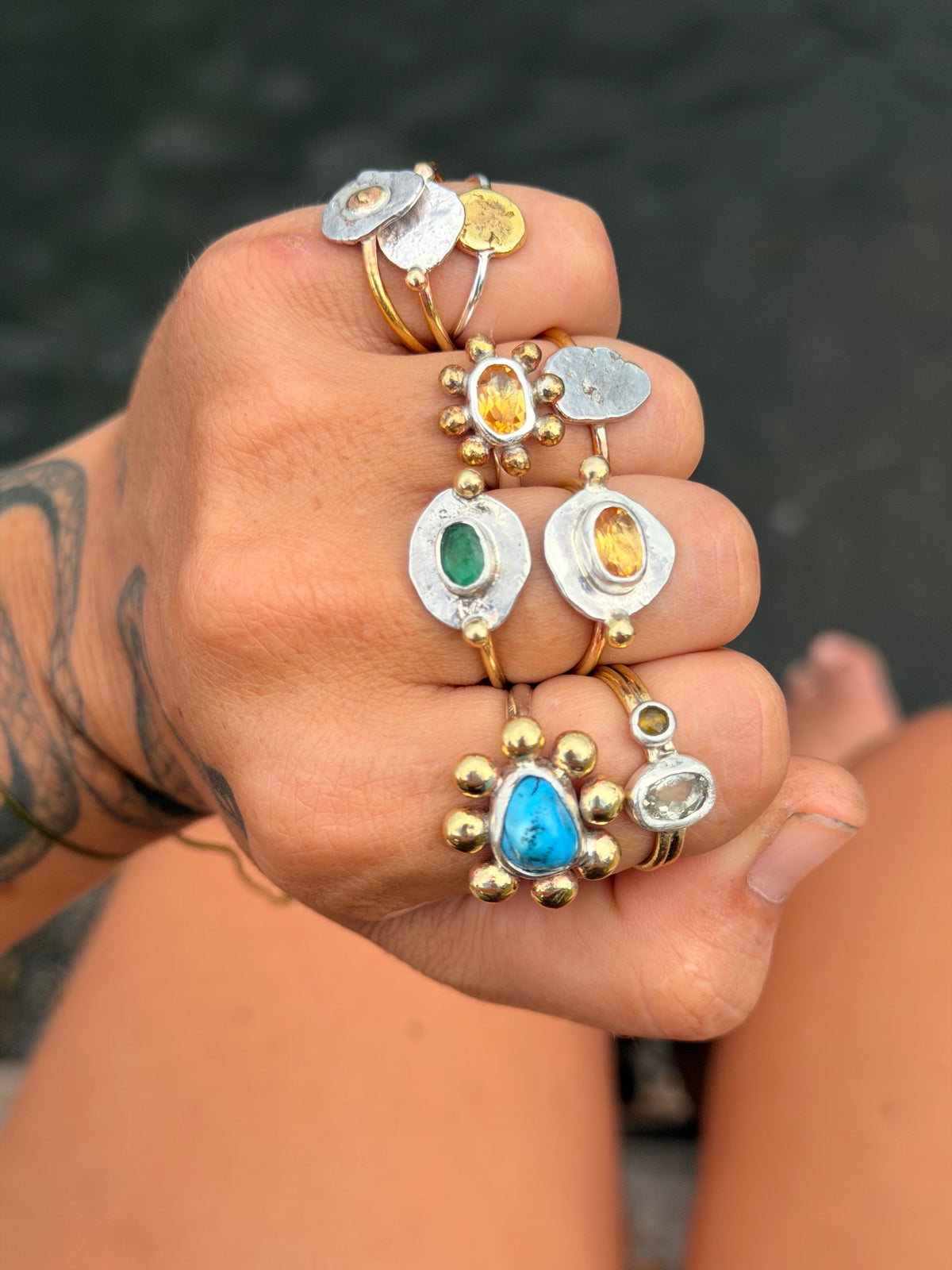 Citrine Blossom Ring Size 6