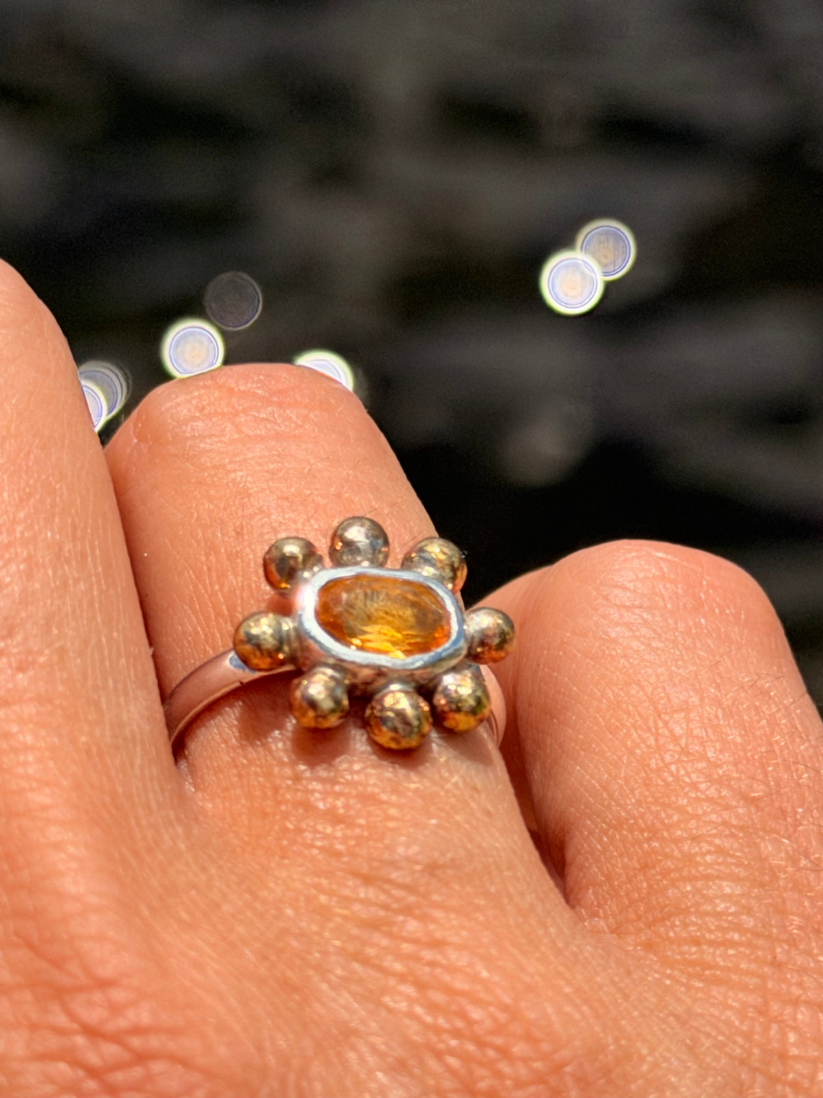 Citrine Blossom Ring Size 6
