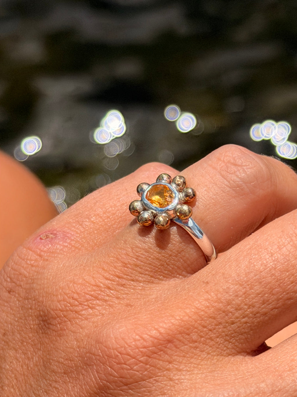 Citrine Blossom Ring Size 6