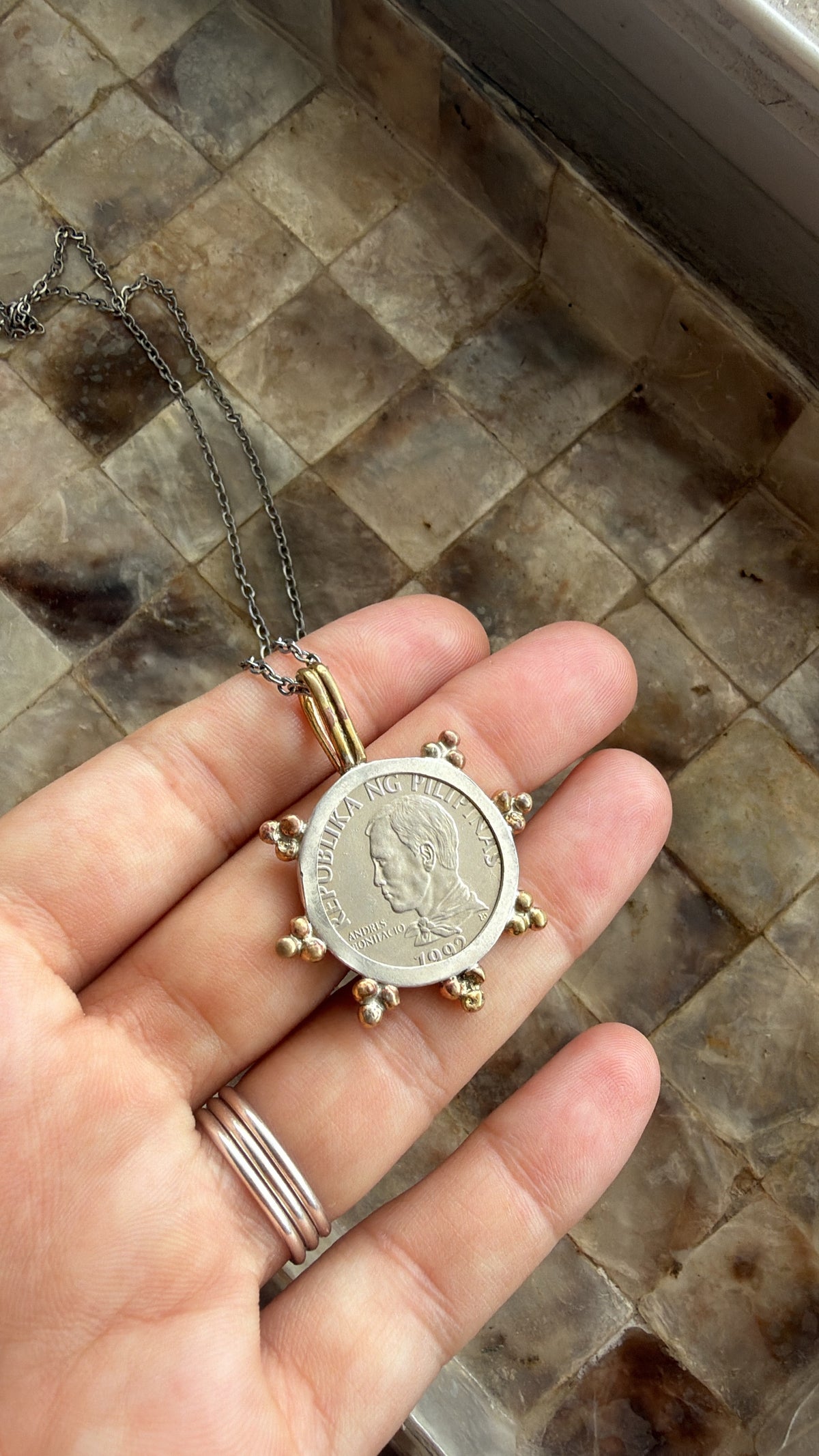 Philippines Coin Palm Pendant