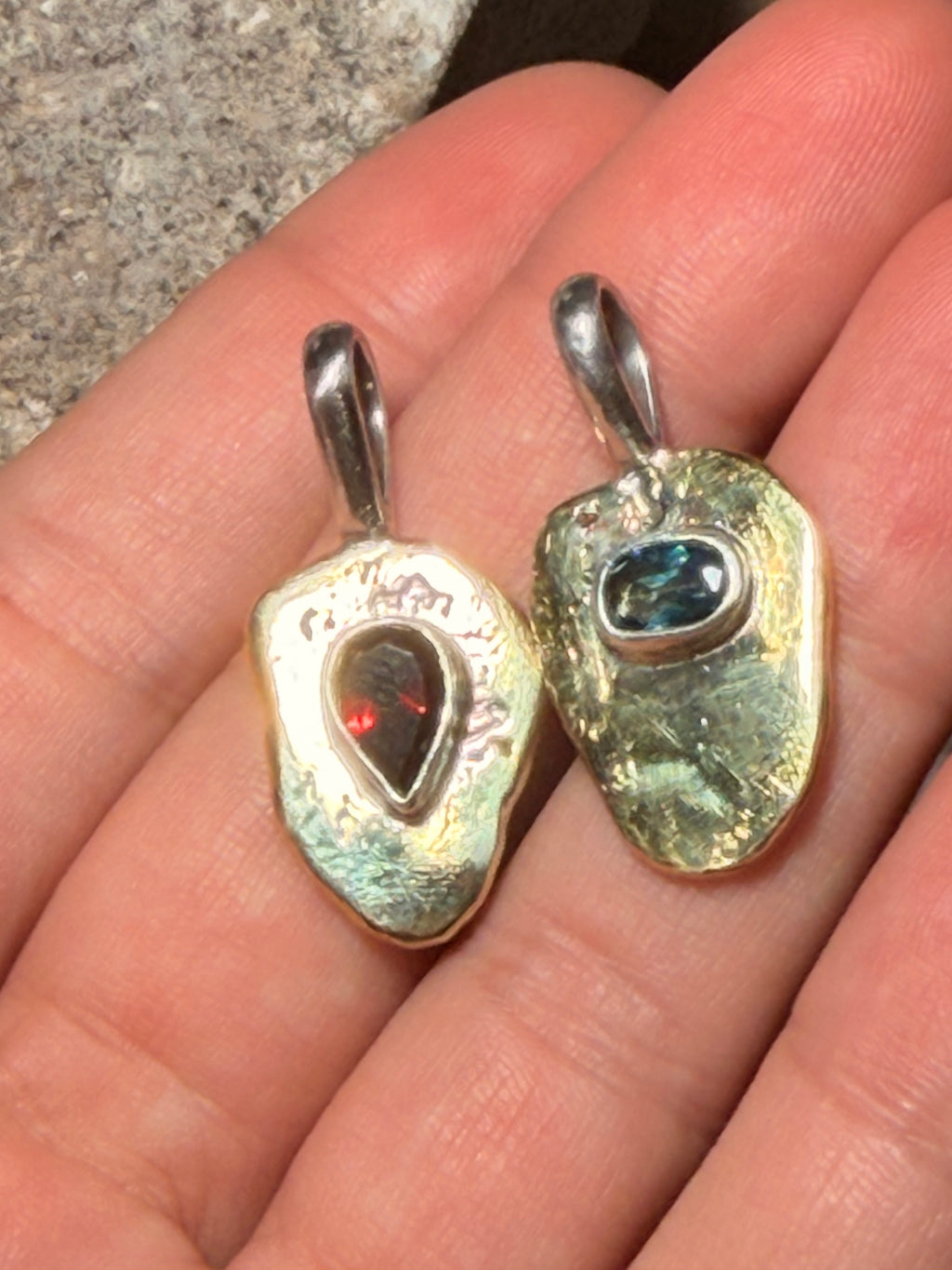Stoned Shield Pendants