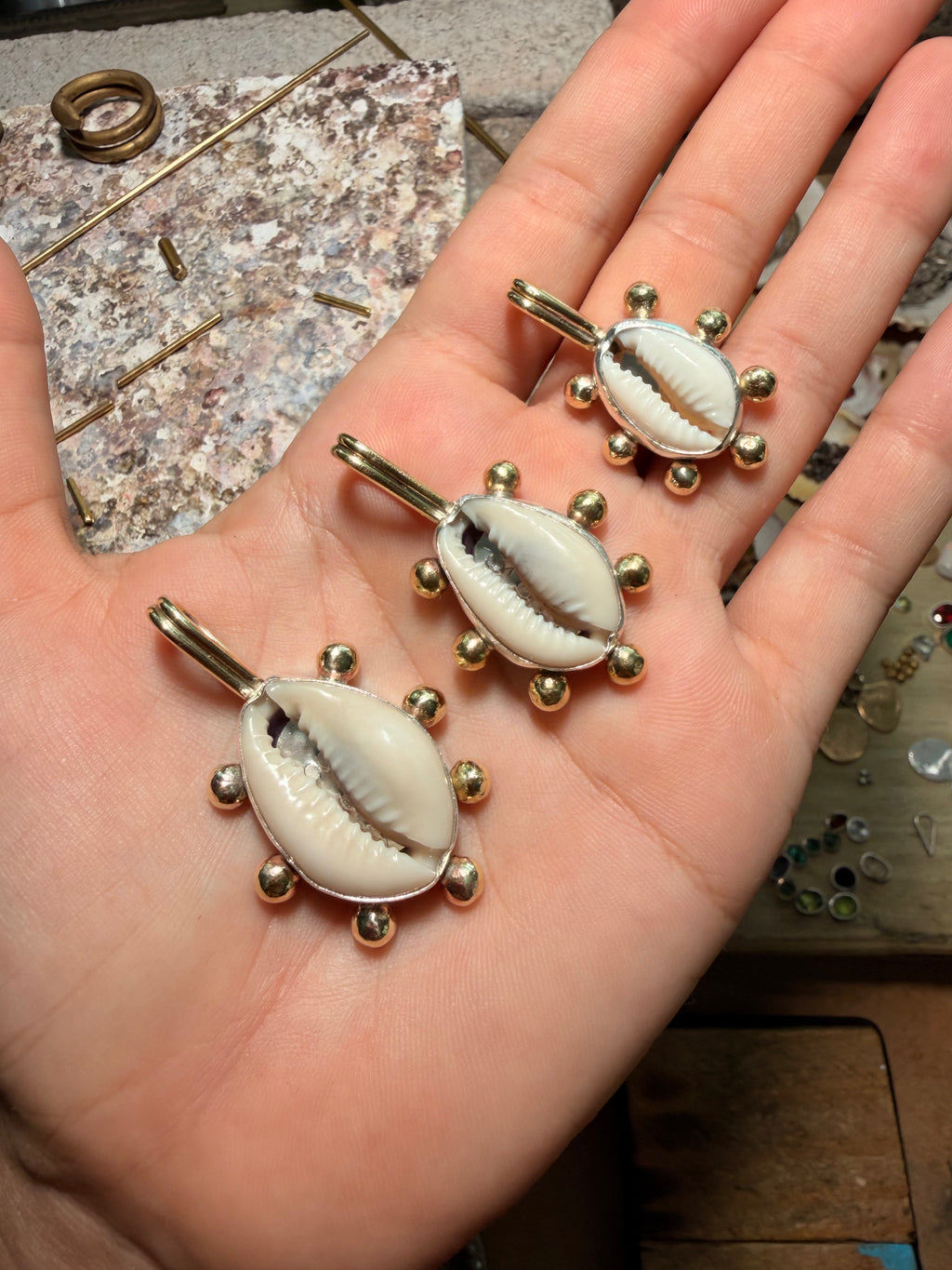 Cowrie Blossom Pendant