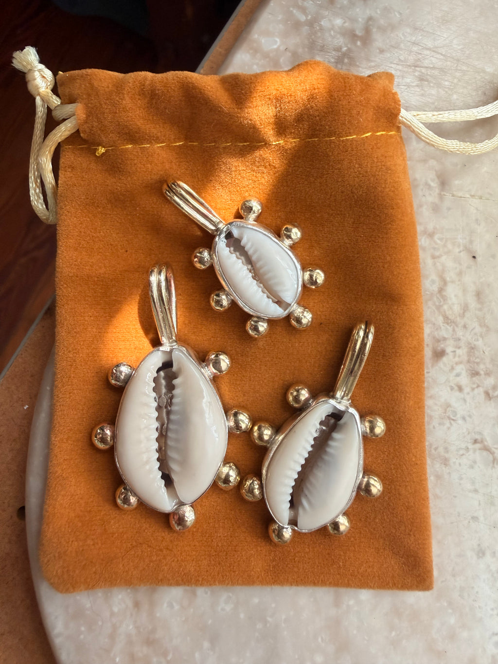 Cowrie Blossom Pendant