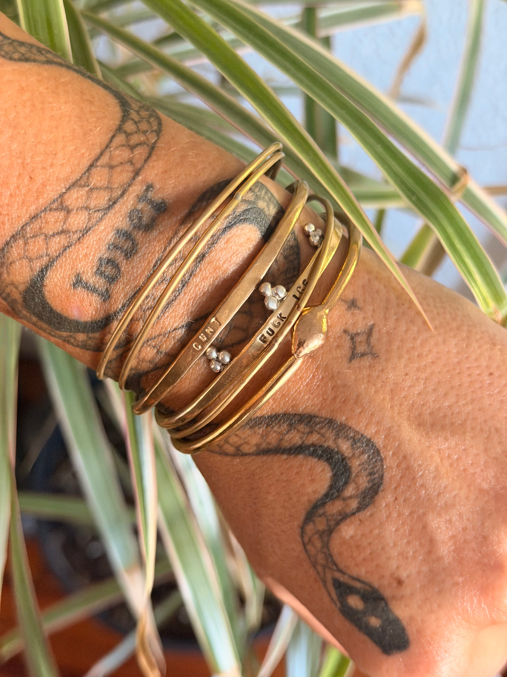 Mixed Metal STONED Crown Cuff