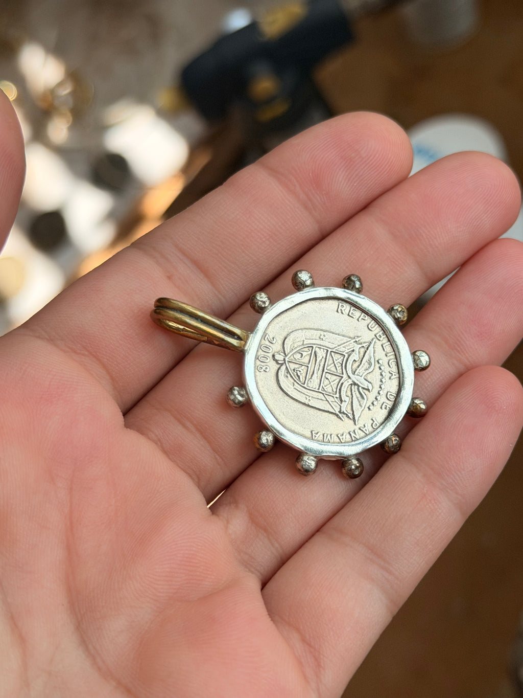 Panama Coin Blossom Pendant