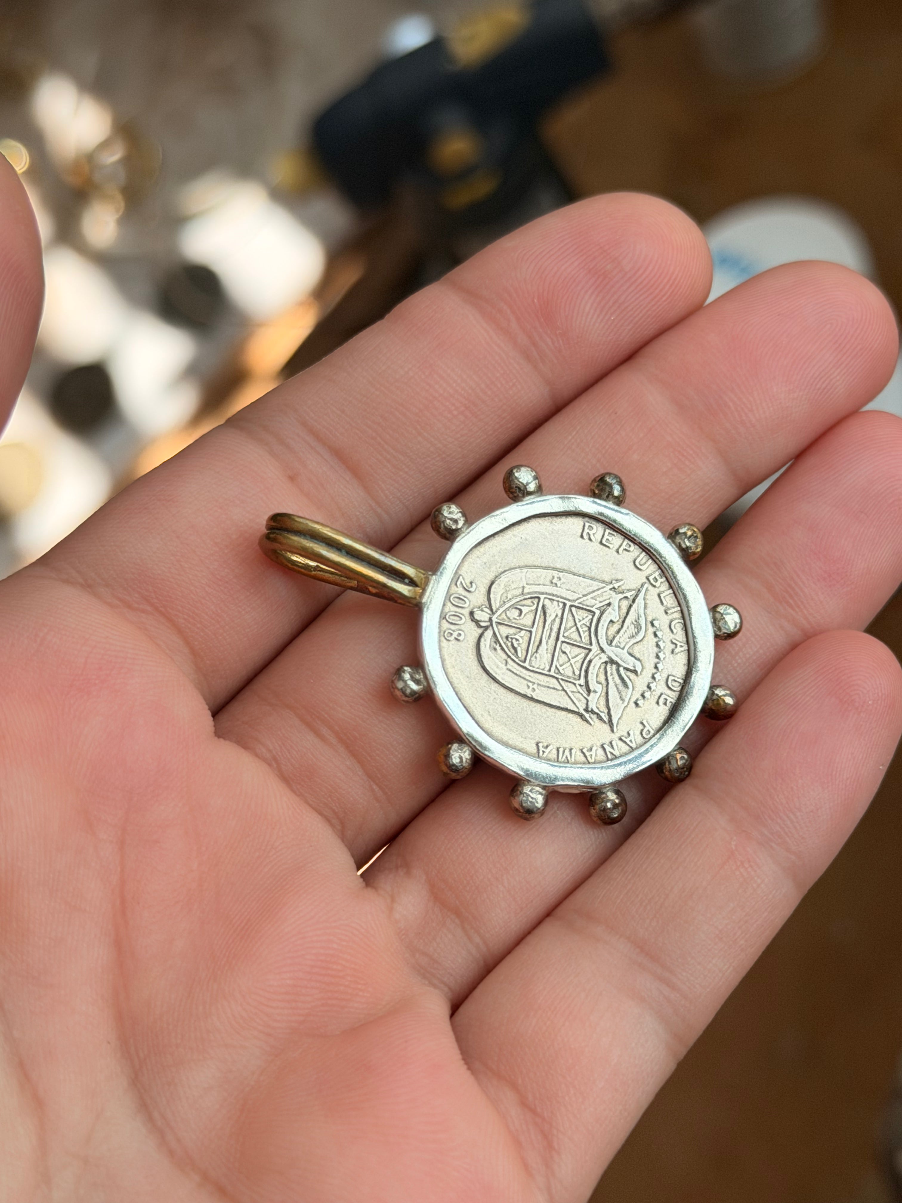 Panama Coin Blossom Pendant