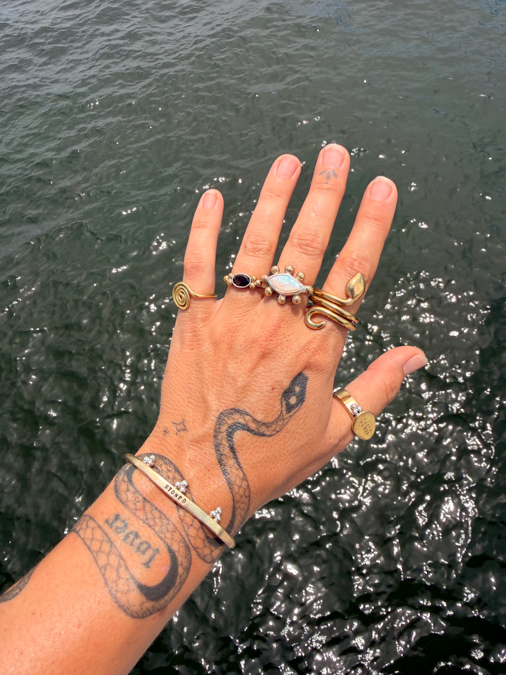 Mixed Metal STONED Crown Cuff