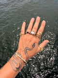 Mixed Metal STONED Crown Cuff