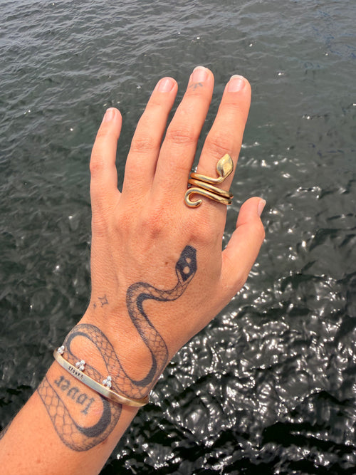 Brass Snake Ring Size 9.5