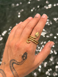 Brass Snake Ring Size 9.5