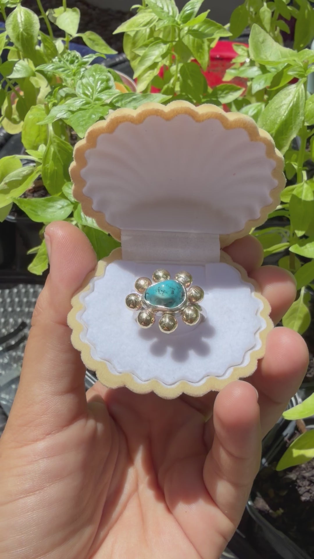 Turquoise Blossom Ring Size 8